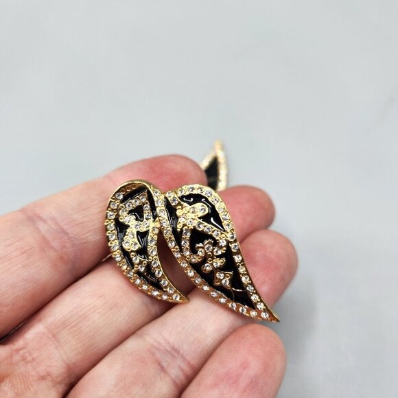 Butler Jewelry Crystal Leaf Brooch Earrings + Elephant Pin Vtg Costume Set - Picture 3 of 13